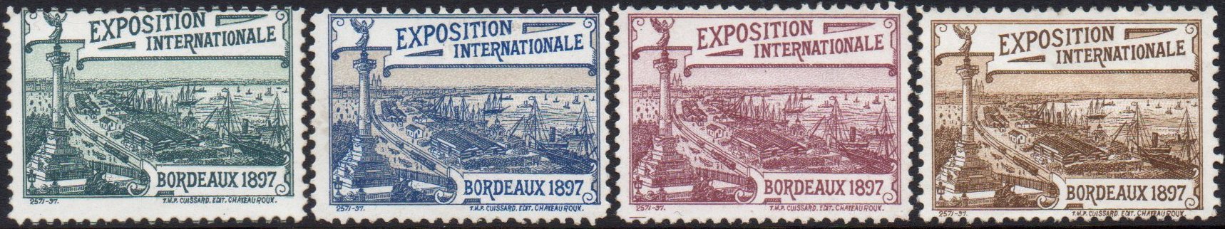 Bordeaux Exposition Internationale  1897 Vignettes Poster Stamps : Le Port